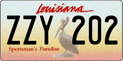 LA license plate ZZY202