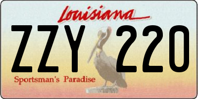 LA license plate ZZY220