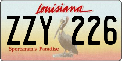 LA license plate ZZY226