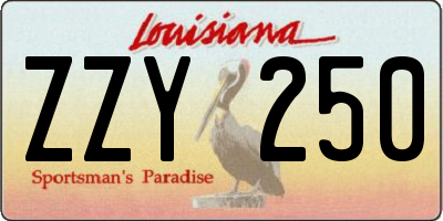 LA license plate ZZY250