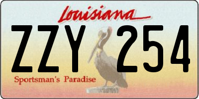 LA license plate ZZY254