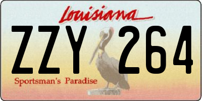 LA license plate ZZY264