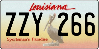 LA license plate ZZY266