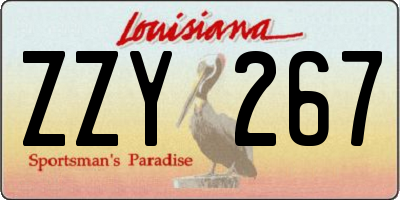 LA license plate ZZY267