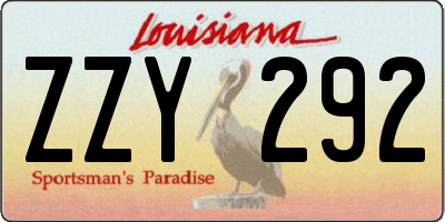 LA license plate ZZY292