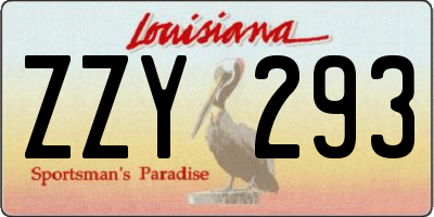 LA license plate ZZY293