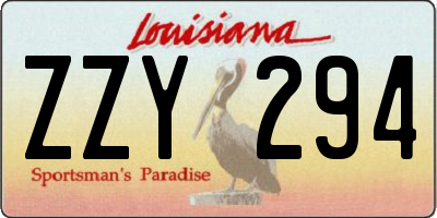 LA license plate ZZY294