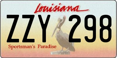 LA license plate ZZY298