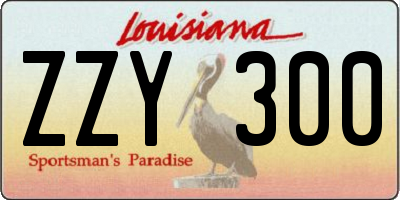 LA license plate ZZY300