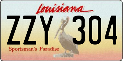 LA license plate ZZY304