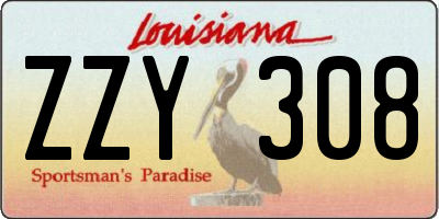LA license plate ZZY308