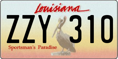 LA license plate ZZY310