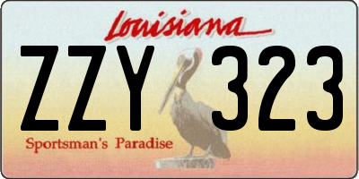 LA license plate ZZY323