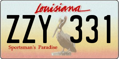 LA license plate ZZY331