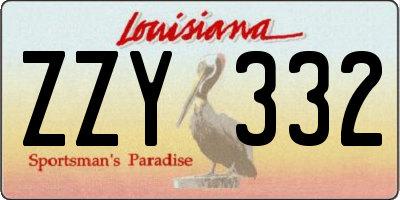 LA license plate ZZY332