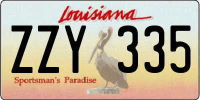 LA license plate ZZY335