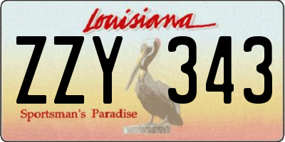 LA license plate ZZY343