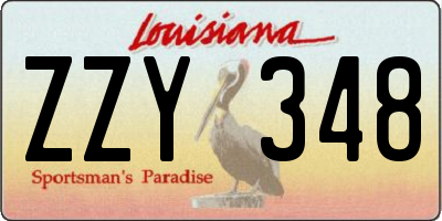 LA license plate ZZY348