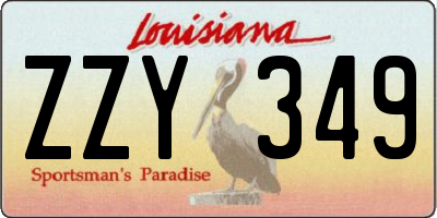 LA license plate ZZY349
