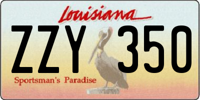 LA license plate ZZY350