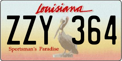 LA license plate ZZY364