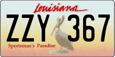 LA license plate ZZY367
