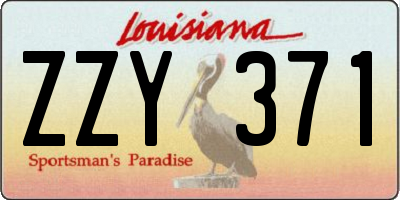 LA license plate ZZY371