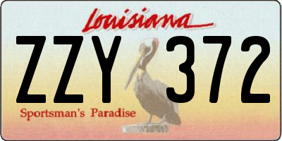 LA license plate ZZY372