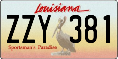 LA license plate ZZY381