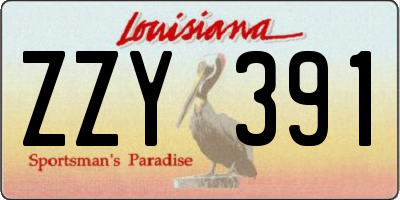 LA license plate ZZY391