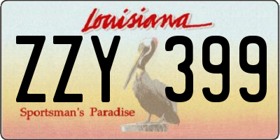 LA license plate ZZY399