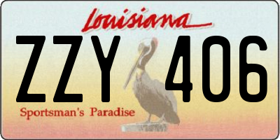 LA license plate ZZY406