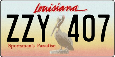 LA license plate ZZY407