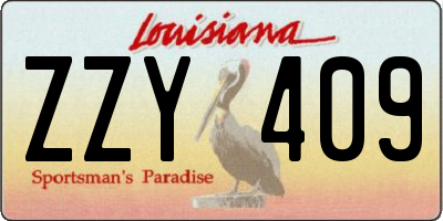 LA license plate ZZY409