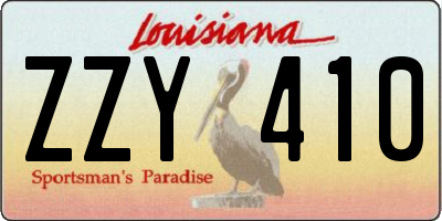 LA license plate ZZY410