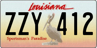 LA license plate ZZY412