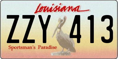 LA license plate ZZY413