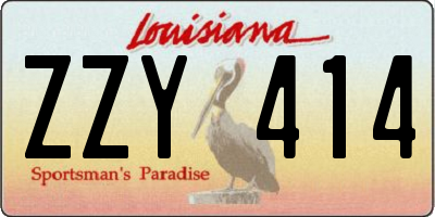 LA license plate ZZY414