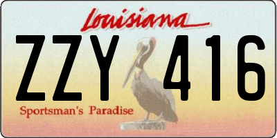 LA license plate ZZY416