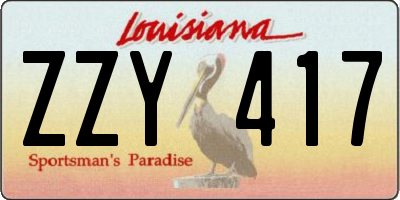 LA license plate ZZY417