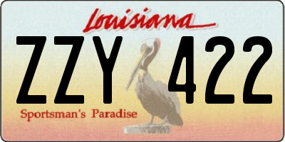 LA license plate ZZY422