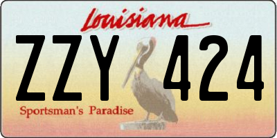 LA license plate ZZY424