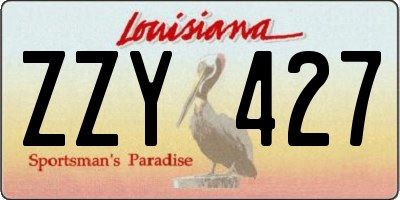 LA license plate ZZY427