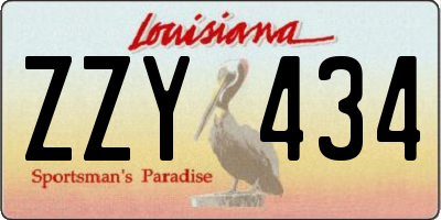 LA license plate ZZY434