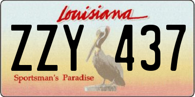 LA license plate ZZY437