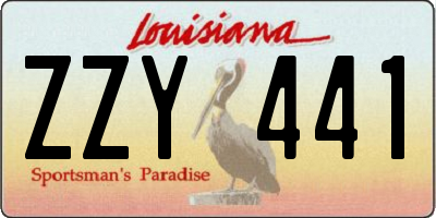 LA license plate ZZY441