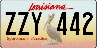 LA license plate ZZY442