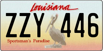 LA license plate ZZY446