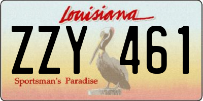 LA license plate ZZY461