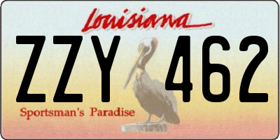 LA license plate ZZY462